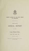 view [Report 1933] / Medical Officer of Health and School Medical Officer of Health, West Riding of Yorkshire County Council.