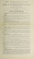 view [Report 1919] / Medical Officer of Health, West Suffolk County Council.