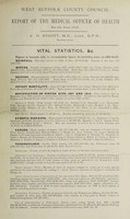 view [Report 1920] / Medical Officer of Health, West Suffolk County Council.