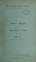 view [Report 1935] / Medical Officer of Health, West Suffolk County Council.