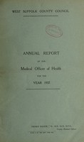 view [Report 1937] / Medical Officer of Health, West Suffolk County Council.