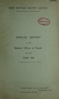 view [Report 1938] / Medical Officer of Health, West Suffolk County Council.