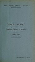 view [Report 1953] / Medical Officer of Health, West Suffolk County Council.