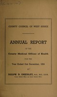 view [Report 1934] / Medical Officer of Health, West Sussex County Council.