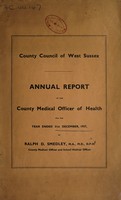 view [Report 1937] / Medical Officer of Health, West Sussex County Council.