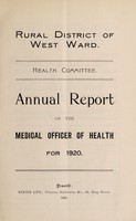 view [Report 1920] / Medical Officer of Health, West Ward R.D.C.