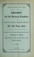 view [Report 1902] / Medical Officer of Health, Westbury U.D.C.