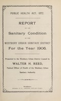 view [Report 1906] / Medical Officer of Health, Westbury U.D.C.