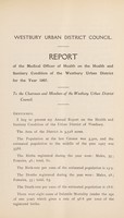 view [Report 1907] / Medical Officer of Health, Westbury U.D.C.