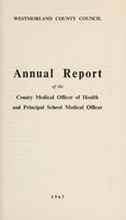 view [Report 1963] / Medical Officer of Health and School Medical Officer of Health, Westmorland County Council.