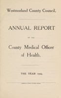 view [Report 1924] / Medical Officer of Health, Westmorland County Council.