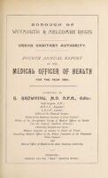 view [Report 1894] / Medical Officer of Health, Weymouth & Melcombe Regis Borough.