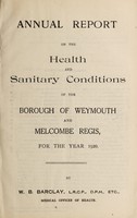 view [Report 1920] / Medical Officer of Health, Weymouth & Melcombe Regis Borough.