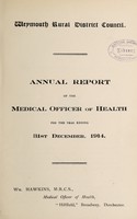 view [Report 1914] / Medical Officer of Health, Weymouth R.D.C.