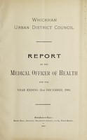 view [Report 1904] / Medical Officer of Health, Whickham U.D.C.