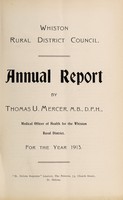 view [Report 1913] / Medical Officer of Health, Whiston R.D.C.