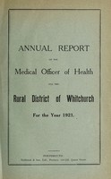 view [Report 1921] / Medical Officer of Health, Whitchurch (Hampshire) R.D.C.