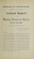 view [Report 1903] / Medical Officer of Health, Whitehaven Borough.