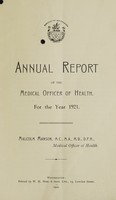 view [Report 1921] / Medical Officer of Health, Whitehaven Borough.