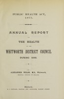 view [Report 1898] / Medical Officer of Health, Whitworth U.D.C.