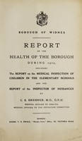 view [Report 1909] / Medical Officer of Health, Widnes Borough.