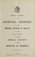 view [Report 1919] / Medical Officer of Health, Widnes Borough.