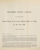 view [Report 1907] / Medical Officer of Health, Wiltshire County Council.