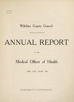 view [Report 1923] / Medical Officer of Health, Wiltshire County Council.