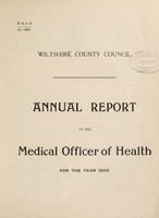 view [Report 1925] / Medical Officer of Health, Wiltshire County Council.