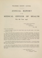 view [Report 1947] / Medical Officer of Health, Wiltshire County Council.