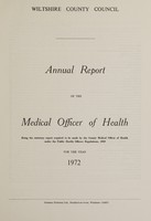 view [Report 1972] / Medical Officer of Health, Wiltshire County Council.