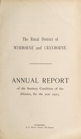 view [Report 1913] / Medical Officer of Health, Wimborne & Cranborne R.D.C.