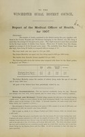 view [Report 1907] / Medical Officer of Health, Winchester R.D.C.