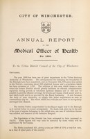 view [Report 1900] / Medical Officer of Health, Winchester U.D.C. / City.