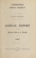 view [Report 1921] / Medical Officer of Health, Windermere U.D.C.