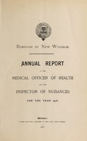 view [Report 1906] / Medical Officer of Health, New Windsor Borough.