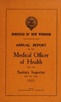 view [Report 1925] / Medical Officer of Health, New Windsor Borough.