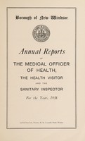 view [Report 1938] / Medical Officer of Health, New Windsor Borough.