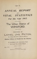view [Report 1917] / Medical Officer of Health, Winsford U.D.C.