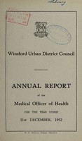 view [Report 1952] / Medical Officer of Health, Winsford U.D.C.