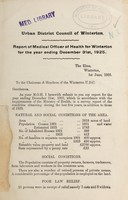 view [Report 1925] / Medical Officer of Health, Winterton U.D.C.