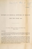 view [Report 1900] / Medical Officer of Health, Wisbech U.D.C. / Borough.