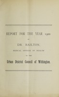 view [Report 1900] / Medical Officer of Health, Withington Local Board District / U.D.C.