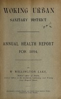 view [Report 1894] / Medical Officer of Health, Woking U.D.C.