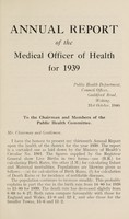 view [Report 1939] / Medical Officer of Health, Woking U.D.C.