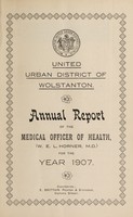 view [Report 1907] / Medical Officer of Health, Wolstanton United U.D.C.