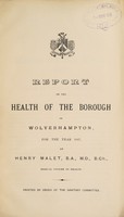 view [Report 1887] / Medical Officer of Health, Wolverhampton County Borough.