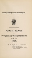 view [Report 1923] / Medical Officer of Health, Wolverhampton County Borough.