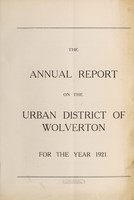 view [Report 1921] / Medical Officer of Health, Wolverton U.D.C.