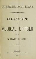 view [Report 1893] / Medical Officer of Health, Wombwell Local Board / U.D.C.